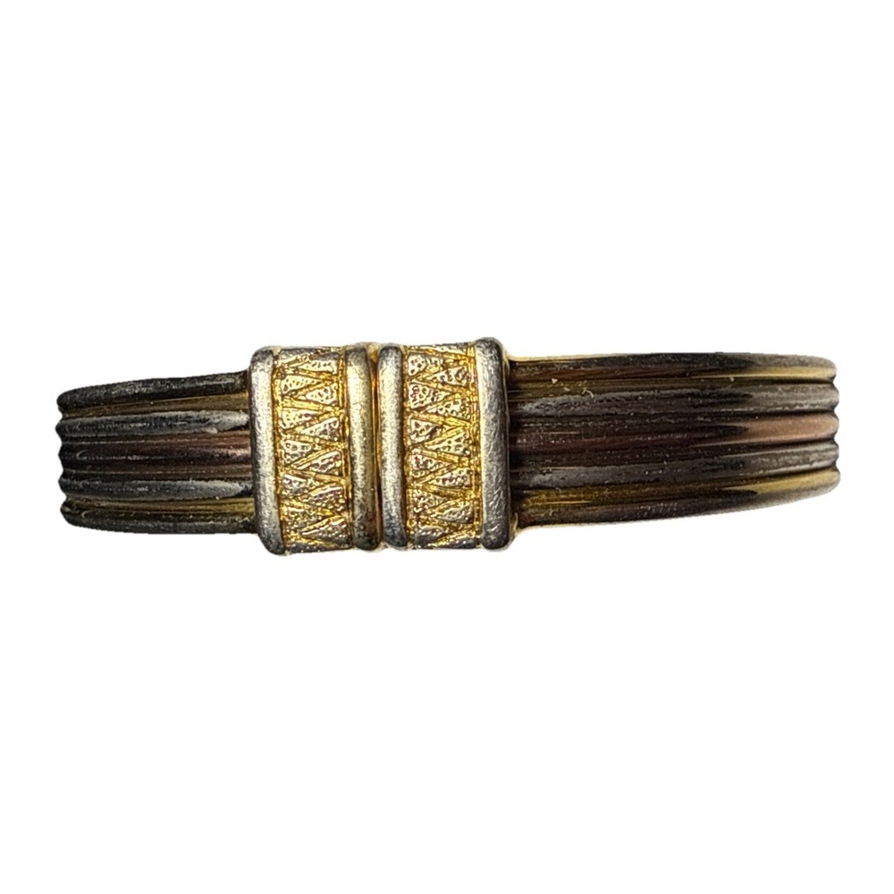 Vintage Mixed Metal Tones Layered Cuff Bracelet J20-13 - Picture 2 of 4